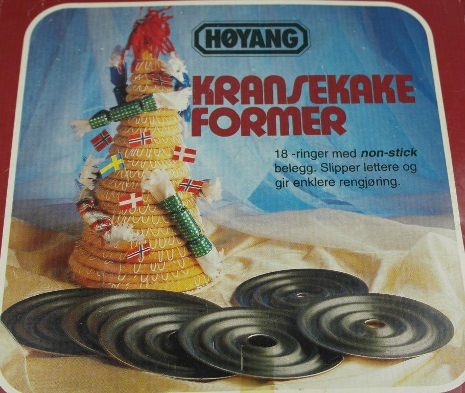 Norway Norwegian KRANSEKAKE rings forms mold makes 18 rings kranse cake