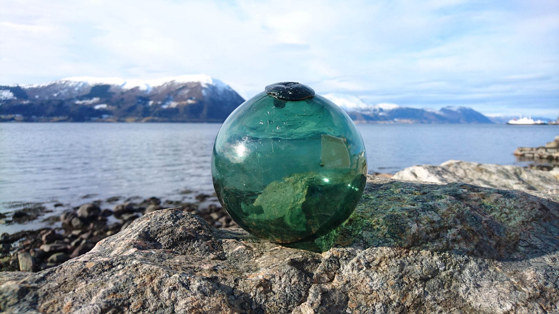 LAURVIG marked dotted L Norwegian Glass Fishing Float Buoy Ball 4.5" eBay