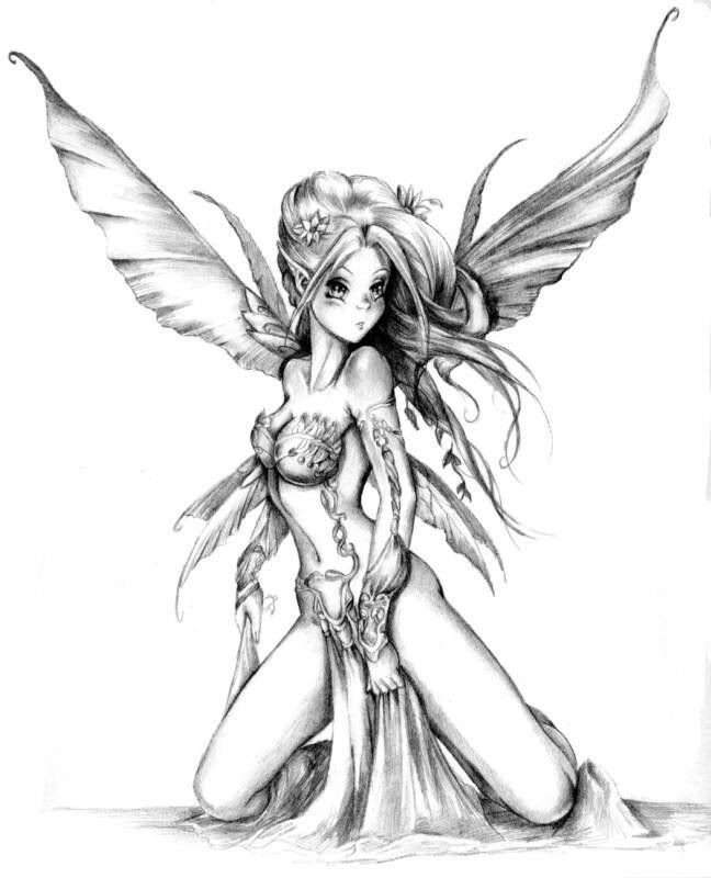 Black And White Pics Of Fairies. Black and White Fairy