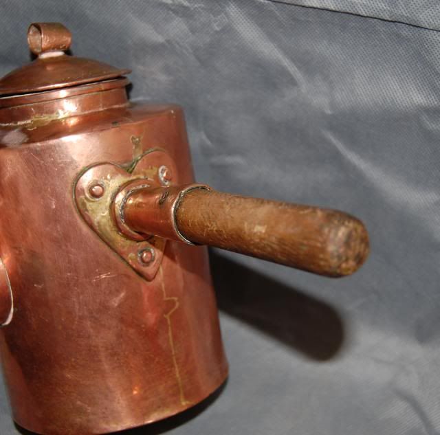 Antique Copper Heart Handle Side Pour Coffee Pot 19th Century eBay