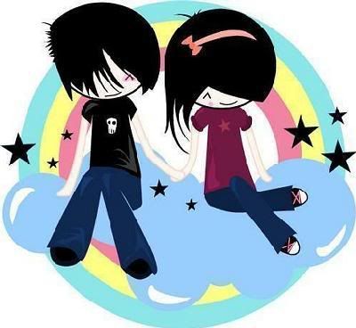 wallpaper of emo couple. cute emo couple Image