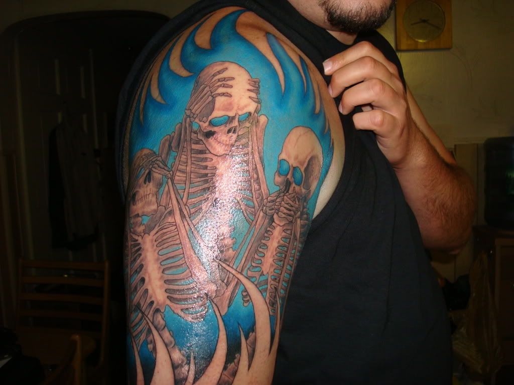 no evil skeleton tattoo
