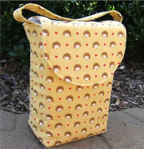 Lunch Bag- Gold Hedgehogs