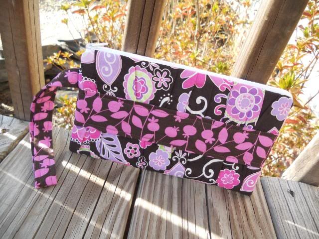 Gathered Clutch- Boho Blossom Orchid