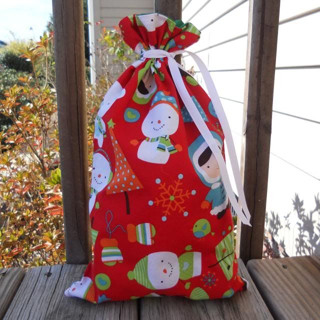 Holiday Reusable Gift Bags- Colorful Christmas Red
