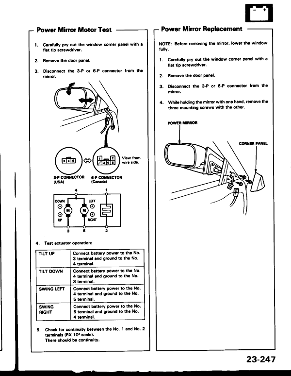 Picture request: Power mirror wiring diagram (non power folding