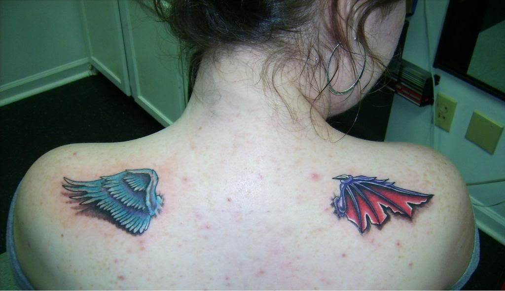 Shoulder Angel Wings Tattoo Good n Evil Tattoo