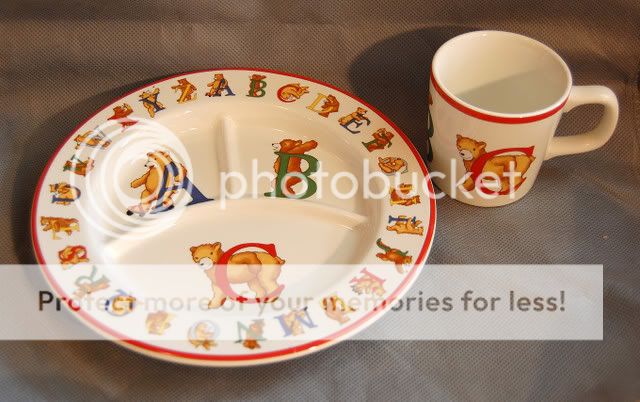 Tiffany & Co. Alphabet Bears Porcelain Child Plate Cup  